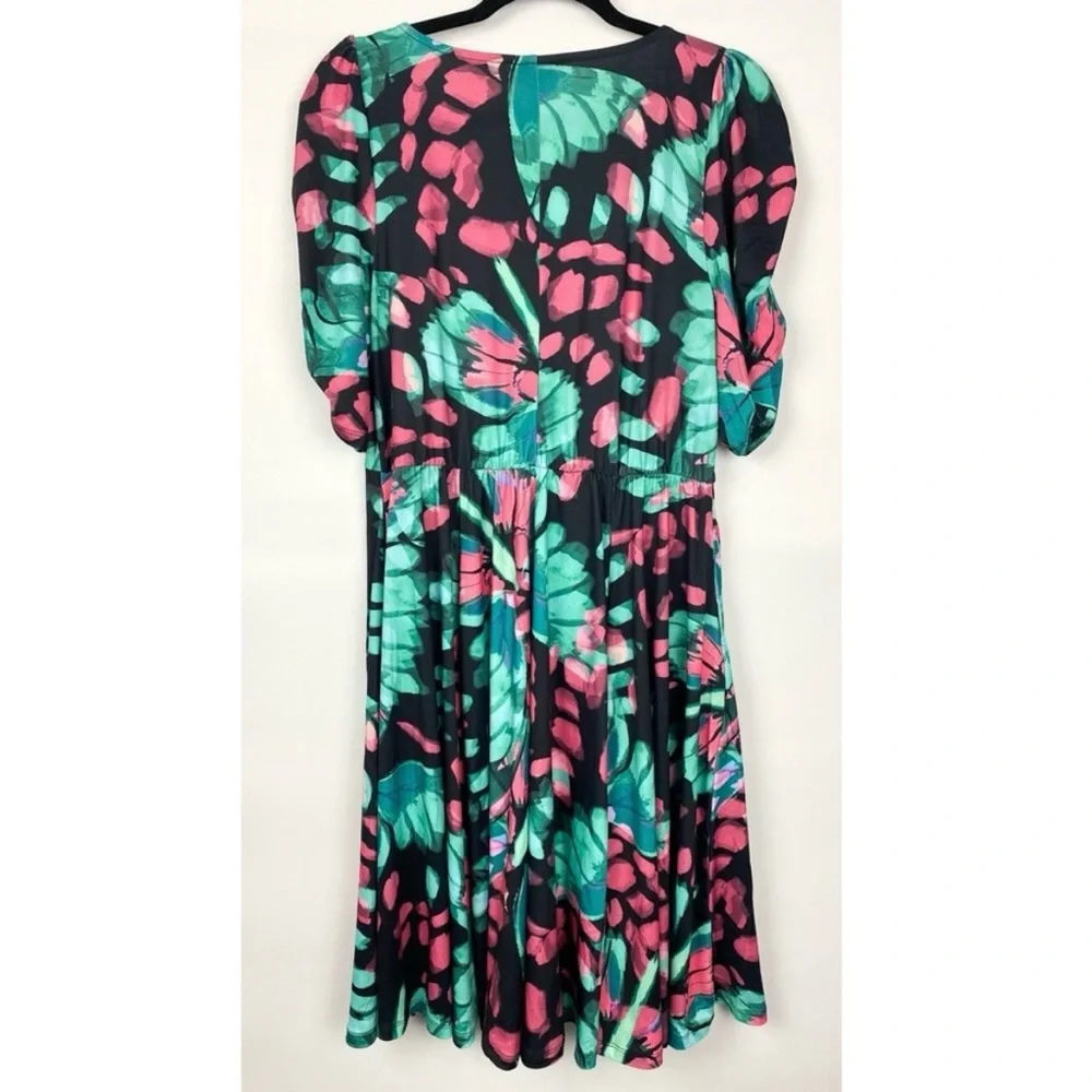 Torrid Mini Dress 1X Studio Knit Cinch Front Skater Butterfly Fairy - Picture 3 of 6